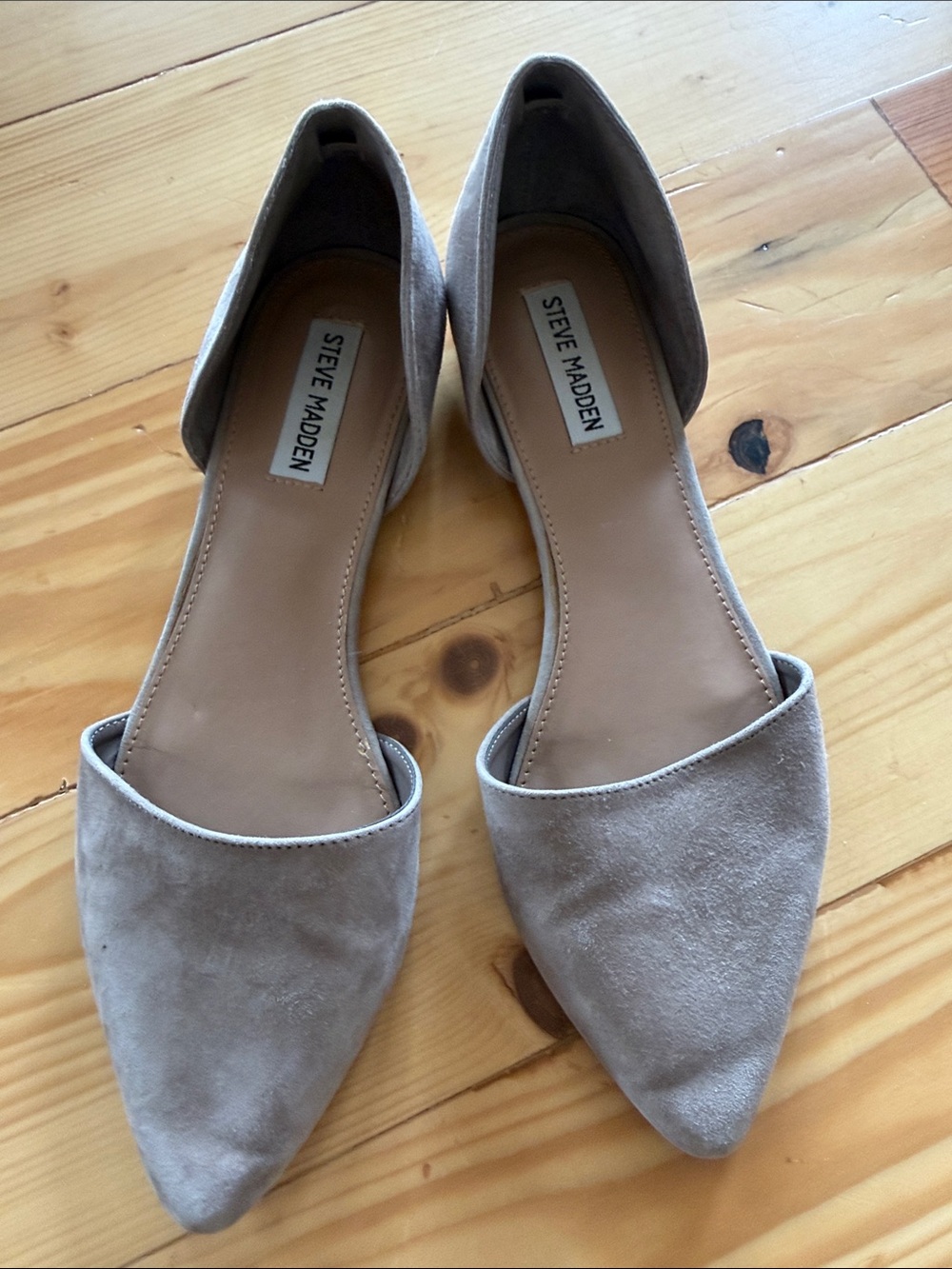 Steve Madden Taupe Suede Pointed D'Orsay Flats